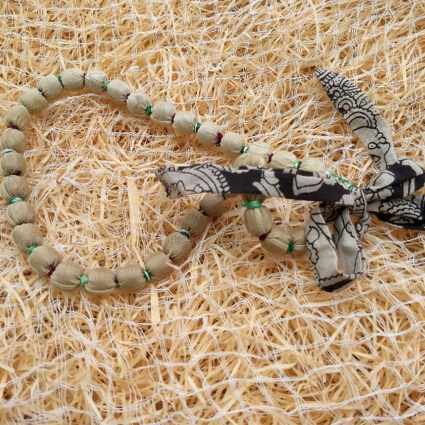 ocre yellow single string mala